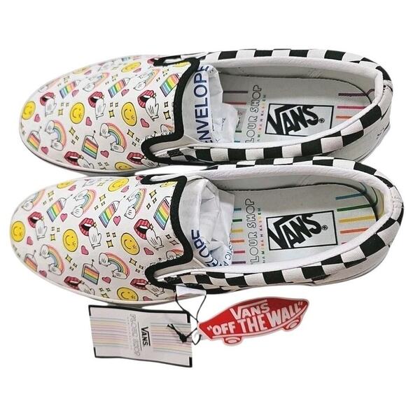 Vans ~Men\'s 11~ Flour Shop Icon Checker Board Classic Slip on Shoes Sneakers NEW